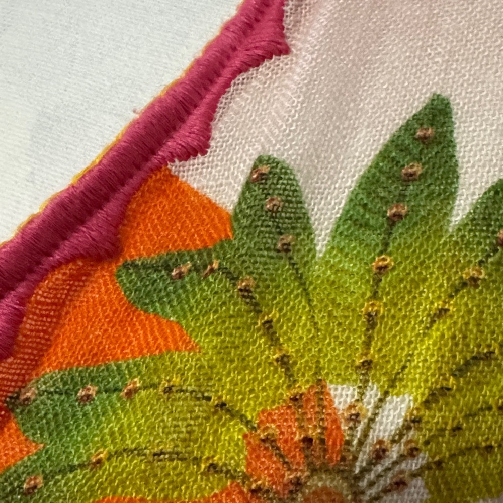 Pin-Up Stars Linen Maxi Dress-Sz S-Flutter Sleeve-Pink/Orange/Green-Sexy V Neck - Picture 9 of 17